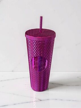 Starbucks 2022 Sangria Studded Tumbler with Straw